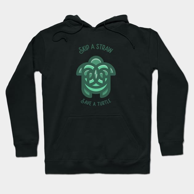 Skip A Straw, Save A Turtle Hoodie by Mads' Store